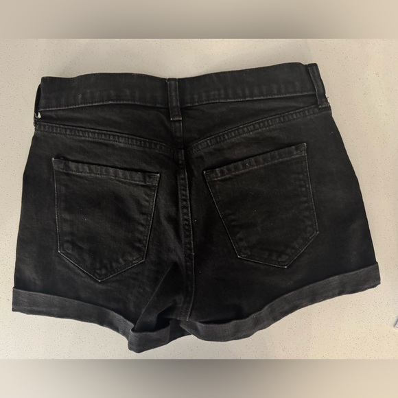 Old Navy Black midrise boyfriend Jean Shorts Mid-Thigh Frayed Hem - Picture 4 of 7